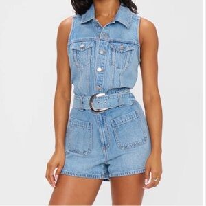 Show me your mumu like new only worn once Sleeveless Denim Romper western
